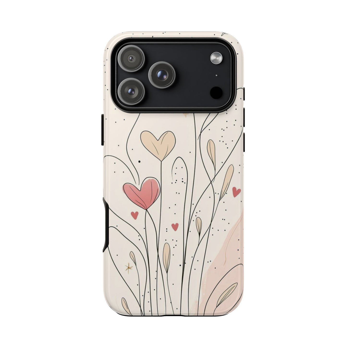 Heart Bloom Tough Phone Case — Floral Heart Garden Protective iPhone Cover