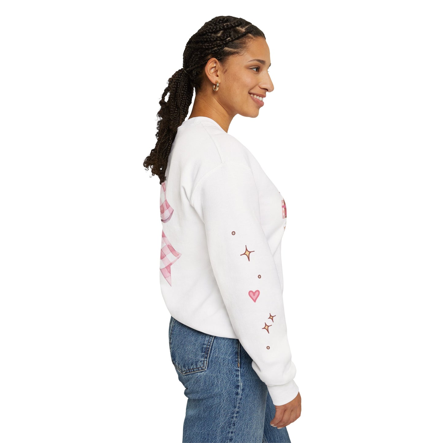 Crewneck Sweatshirt — Pink Bow & Gifts Cozy Graphic Pullover