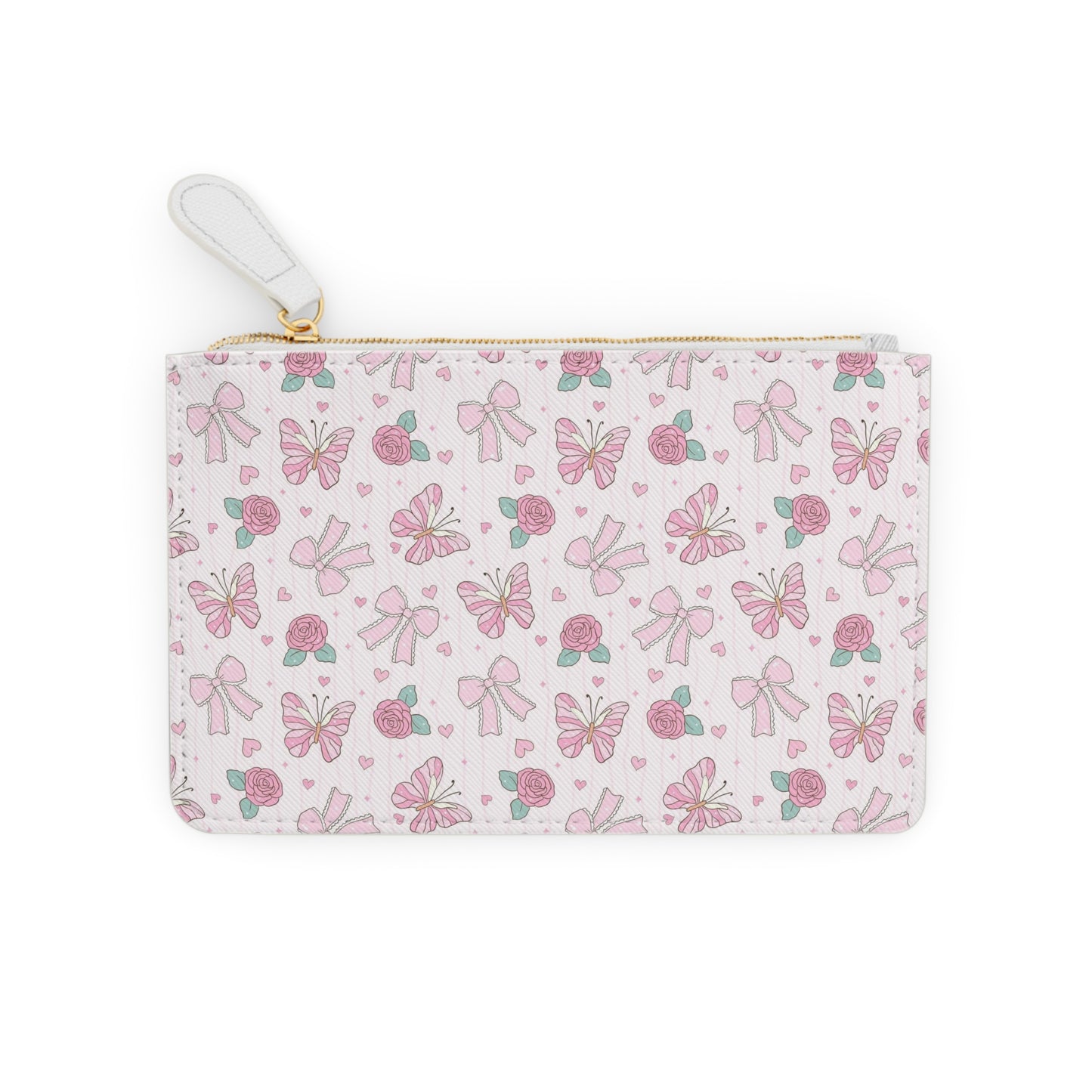 Mini Clutch — Pink Bows, Butterflies & Strawberries Pattern