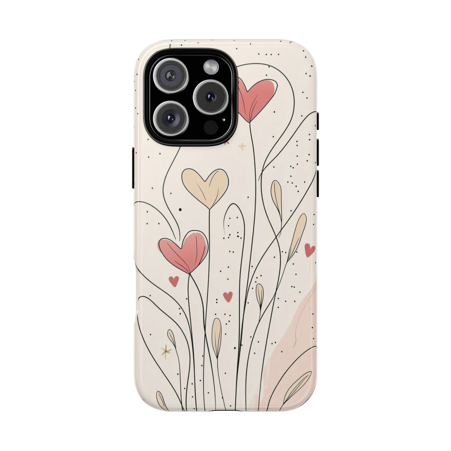 Heart Bloom Tough Phone Case — Floral Heart Garden Protective iPhone Cover