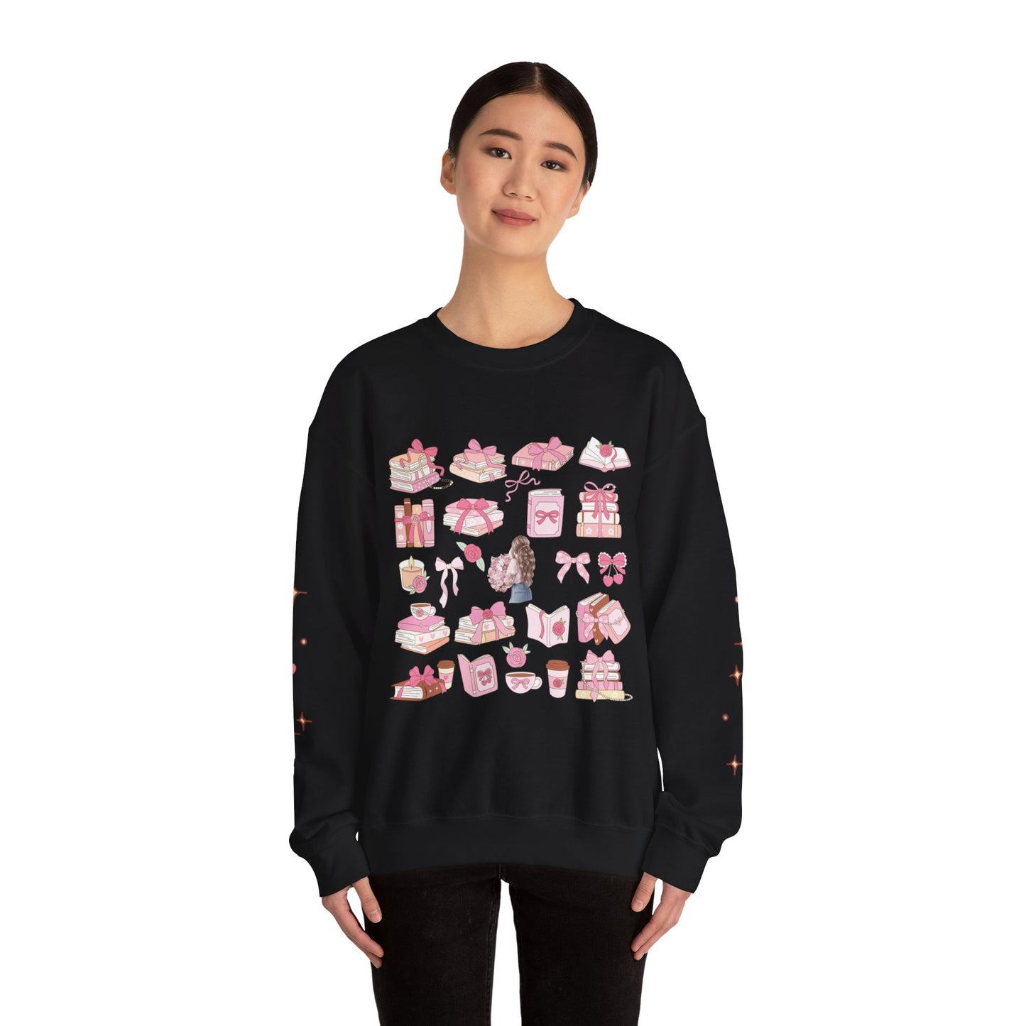 Crewneck Sweatshirt — Pink Bow & Gifts Cozy Graphic Pullover