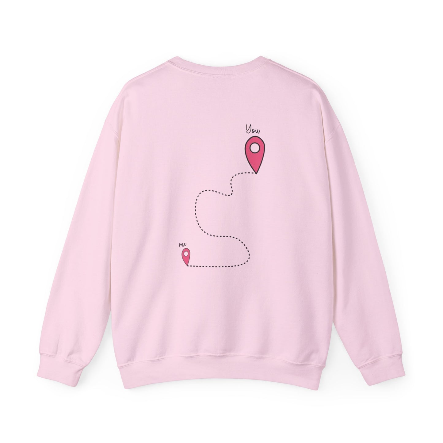 Korean Finger Heart Crewneck Sweatshirt — Cute Travel Love Map Design