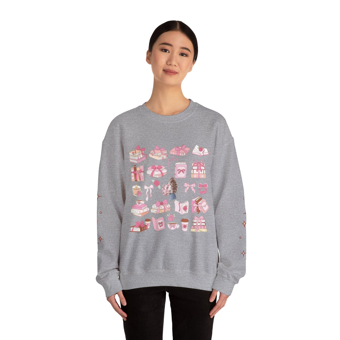 Crewneck Sweatshirt — Pink Bow & Gifts Cozy Graphic Pullover