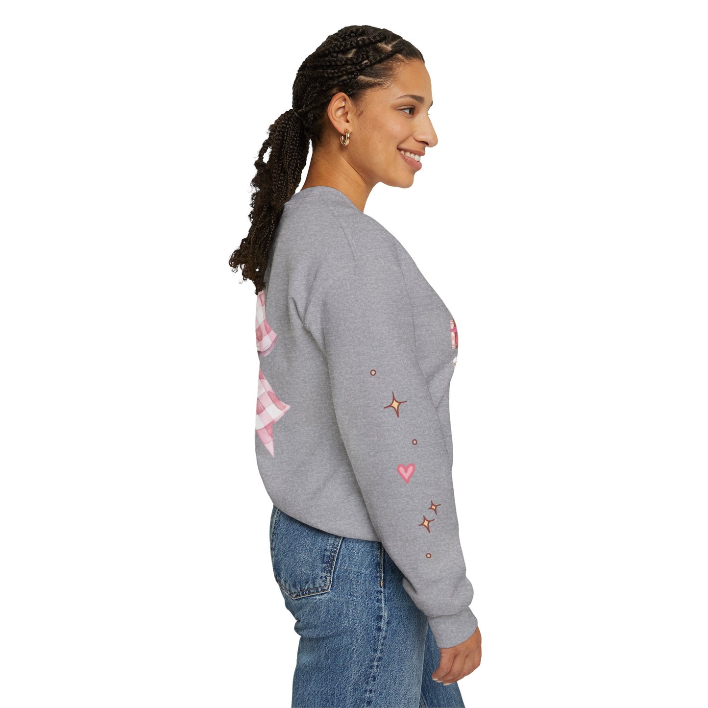 Crewneck Sweatshirt — Pink Bow & Gifts Cozy Graphic Pullover