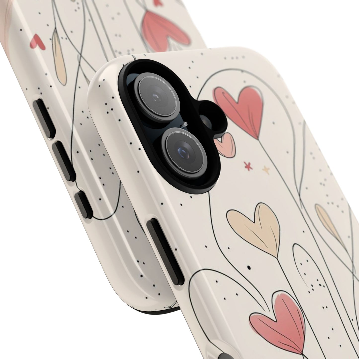 Heart Bloom Tough Phone Case — Floral Heart Garden Protective iPhone Cover