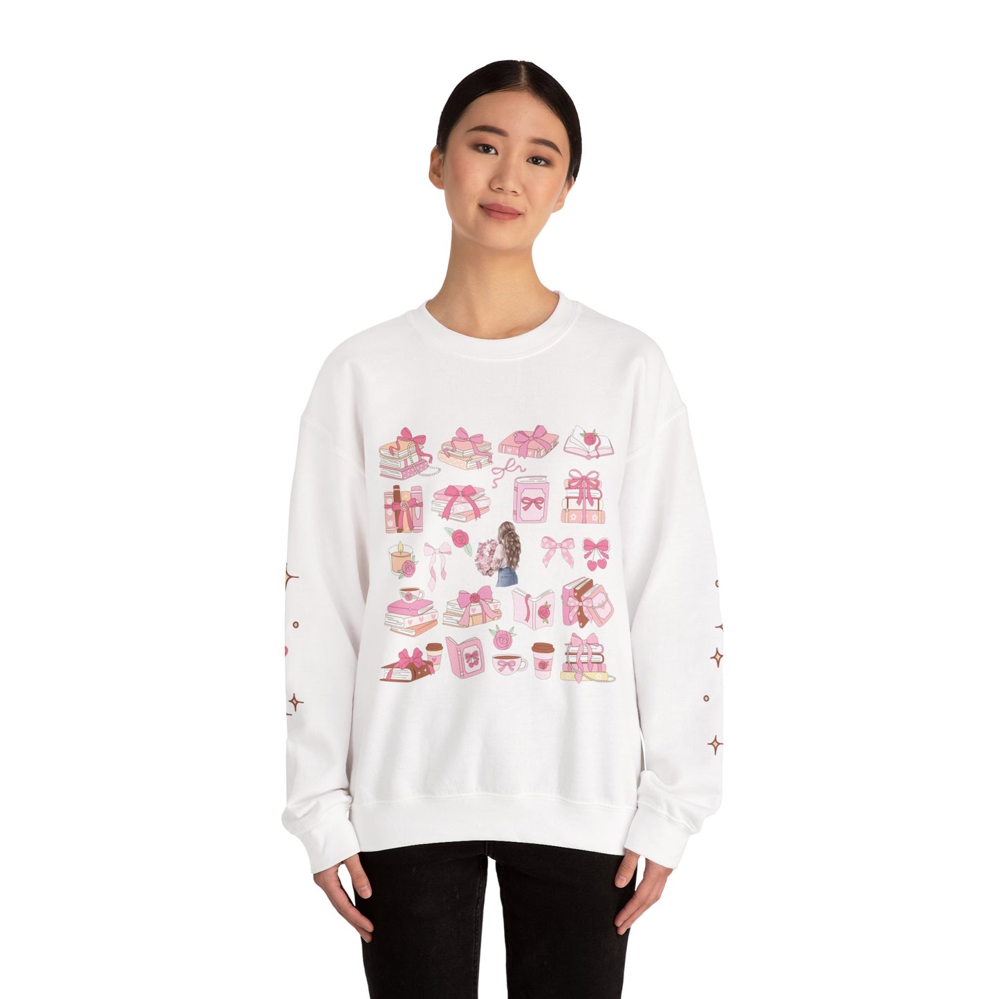 Crewneck Sweatshirt — Pink Bow & Gifts Cozy Graphic Pullover