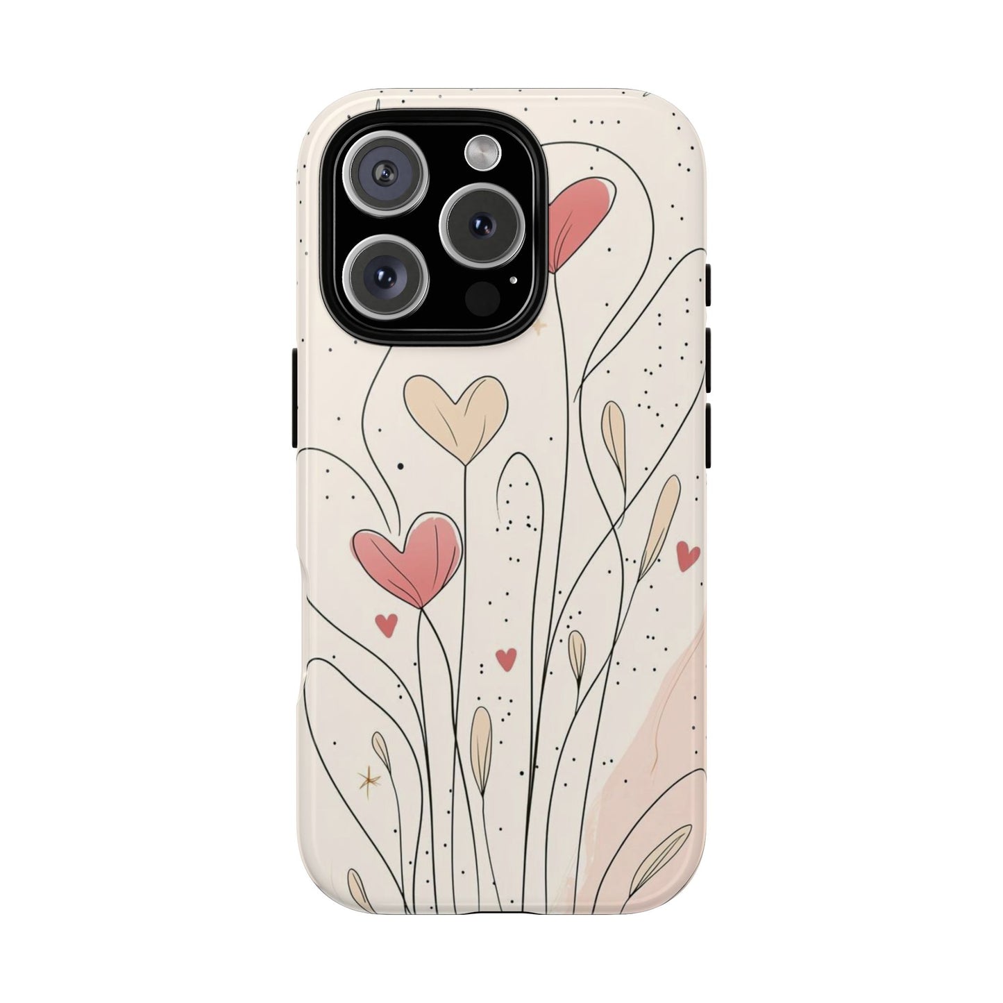 Heart Bloom Tough Phone Case — Floral Heart Garden Protective iPhone Cover
