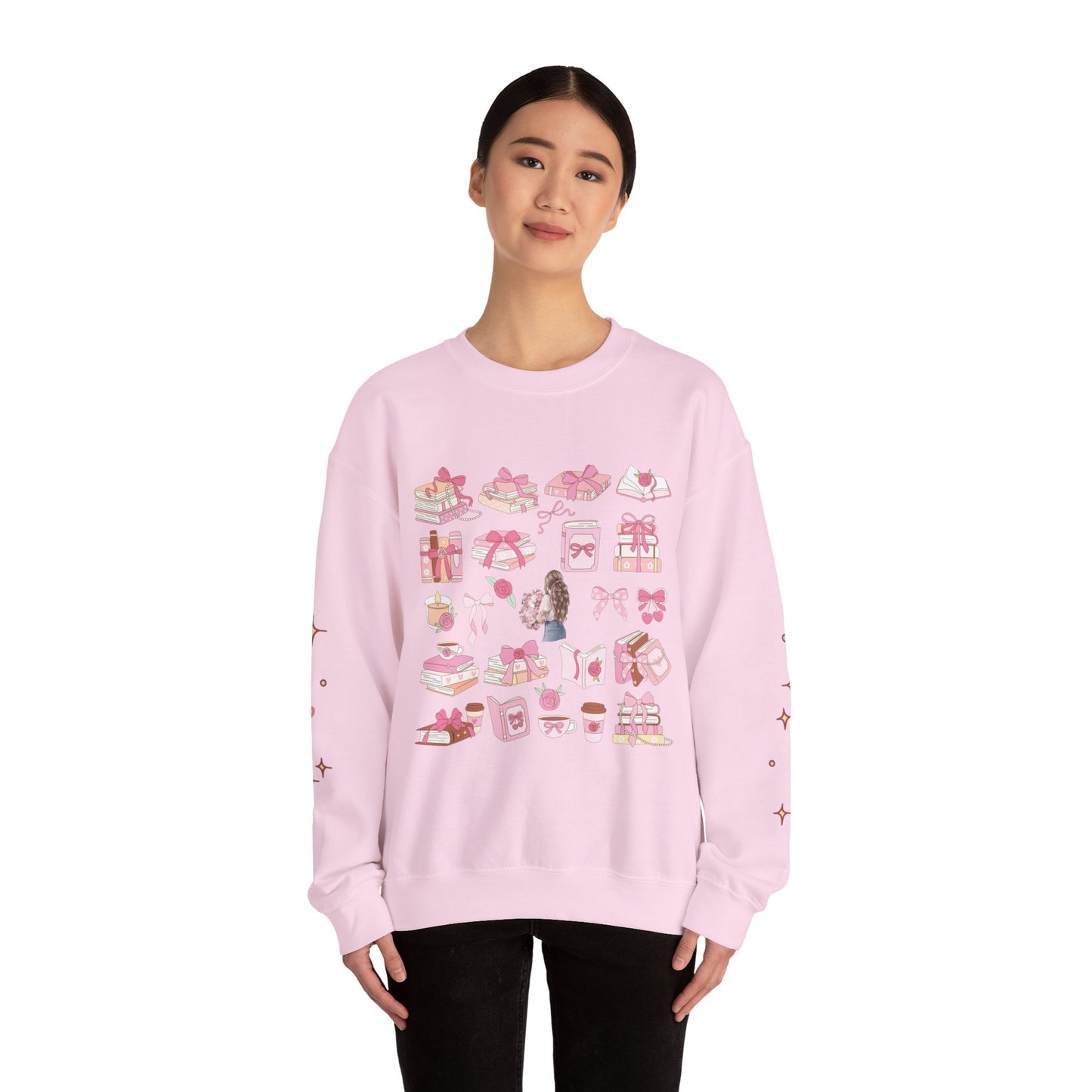 Crewneck Sweatshirt — Pink Bow & Gifts Cozy Graphic Pullover