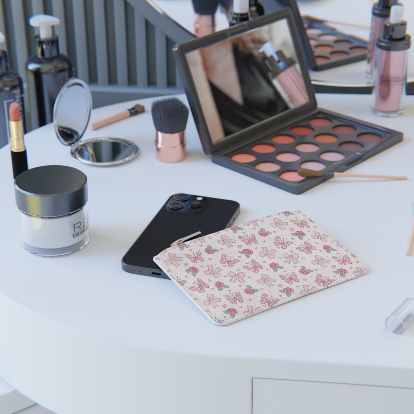 Mini Clutch — Pink Bows, Butterflies & Strawberries Pattern