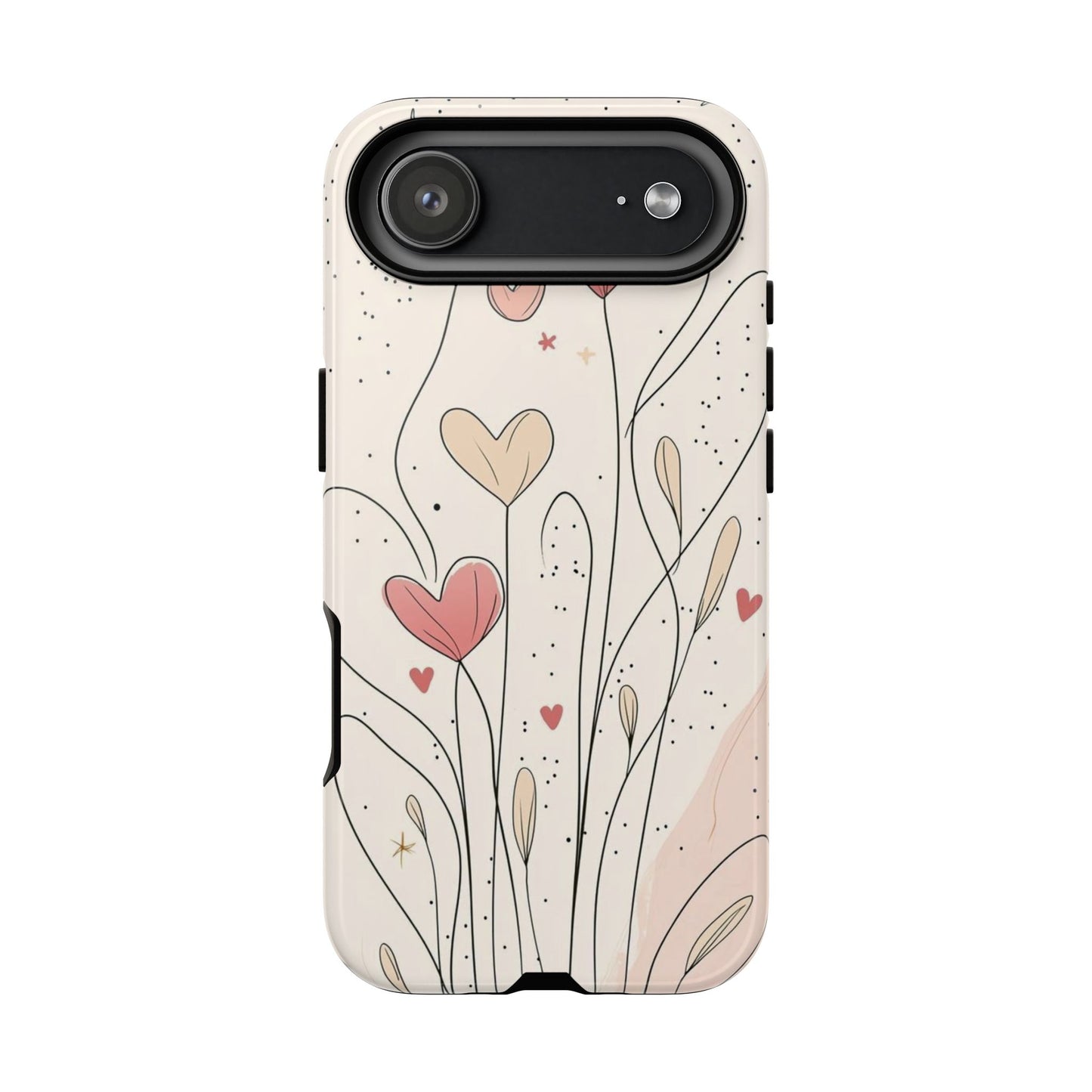 Heart Bloom Tough Phone Case — Floral Heart Garden Protective iPhone Cover