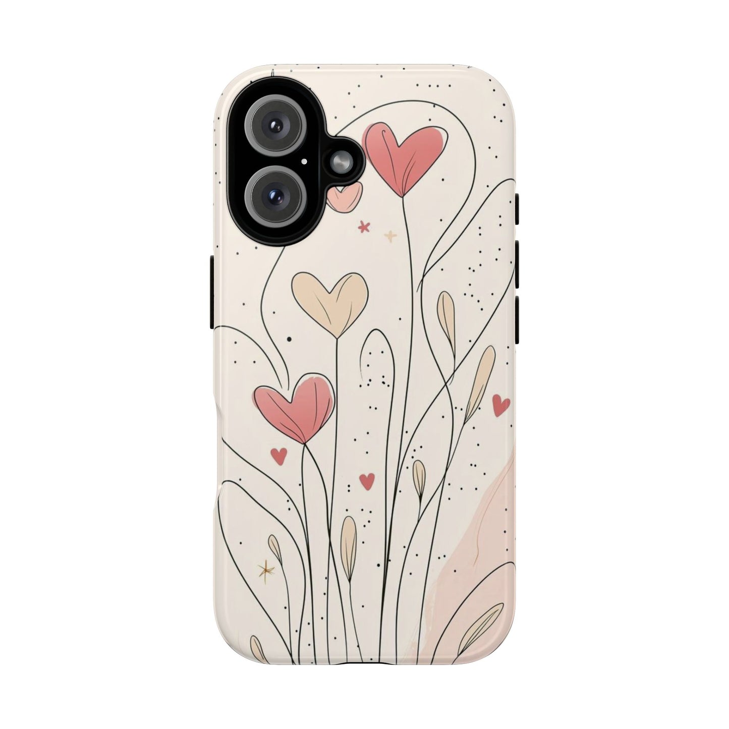 Heart Bloom Tough Phone Case — Floral Heart Garden Protective iPhone Cover