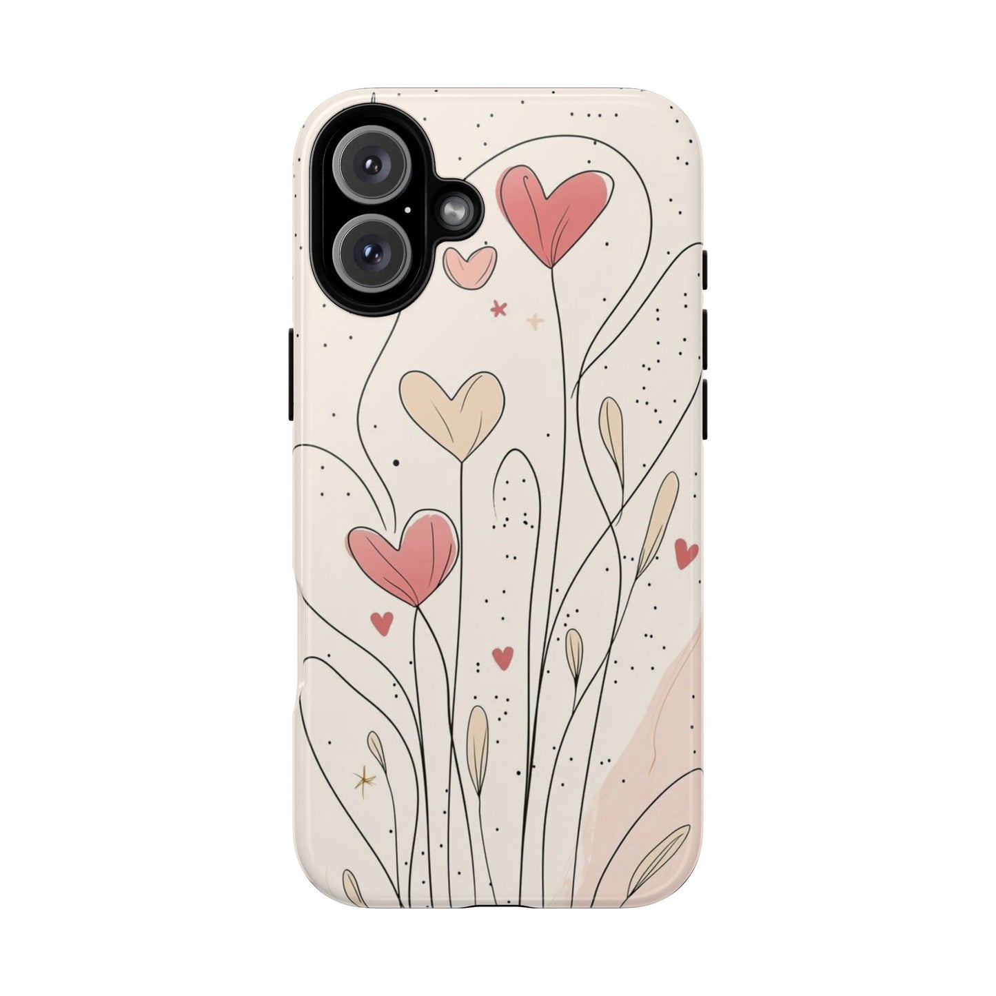Heart Bloom Tough Phone Case — Floral Heart Garden Protective iPhone Cover