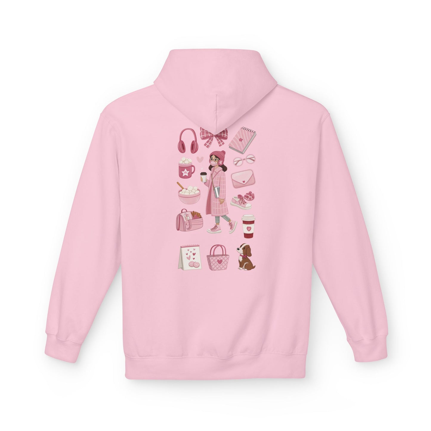 Kawaii Pink Girl Outfit Hoodie — Cute Fashion Icons Graphic Hoodie