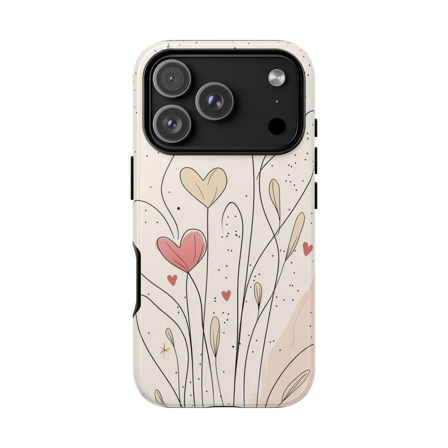 Heart Bloom Tough Phone Case — Floral Heart Garden Protective iPhone Cover