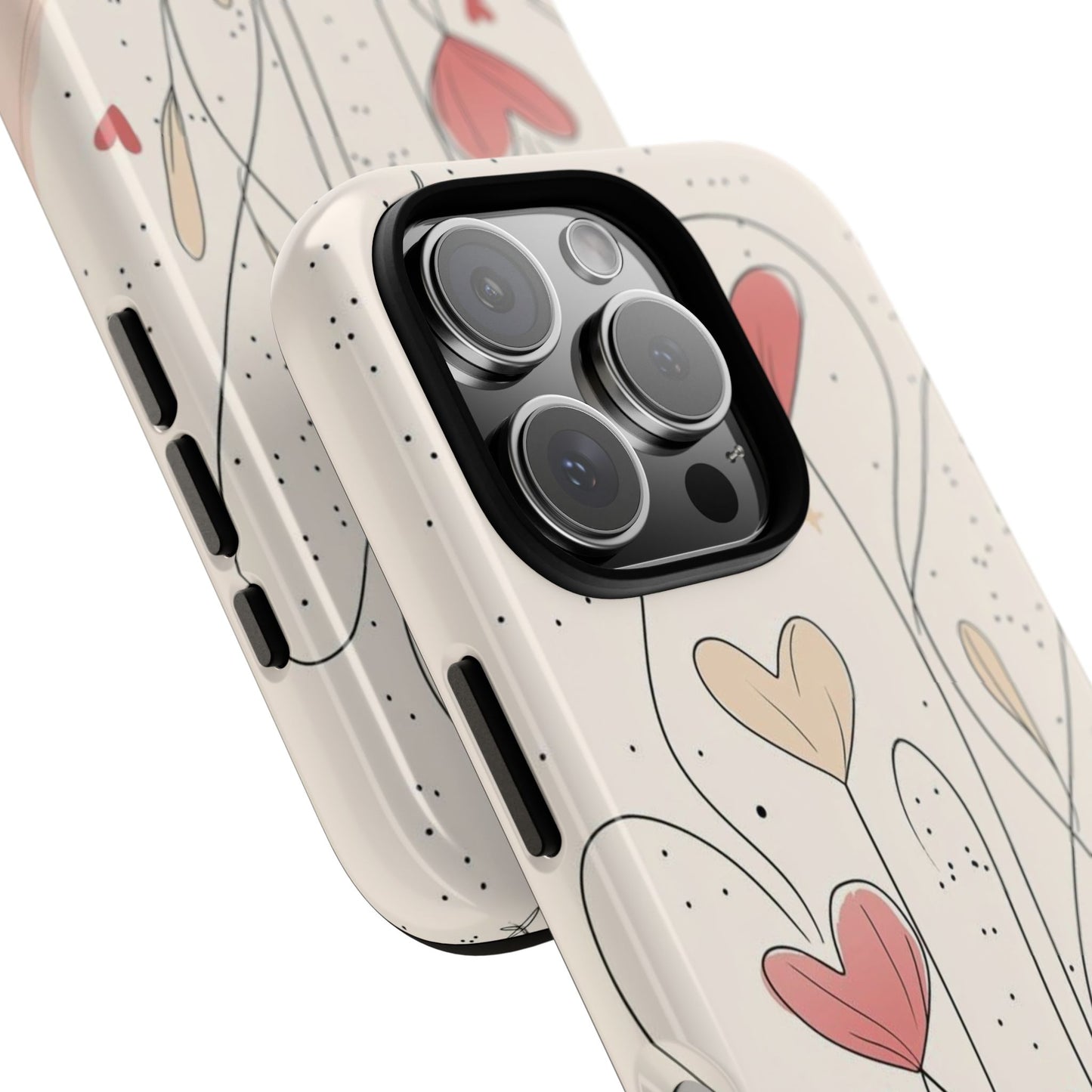 Heart Bloom Tough Phone Case — Floral Heart Garden Protective iPhone Cover
